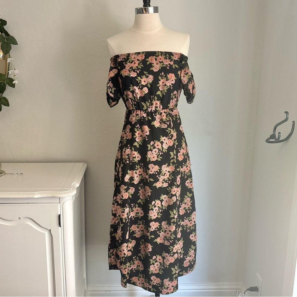 Amuse Society “Sweeter Than You” black floral midi dress, S - Picture 3 of 12